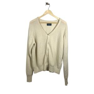 Maiden Noir Men’s Oversized Pilled V-Neck Cardigan in Tan Size 1 (S)